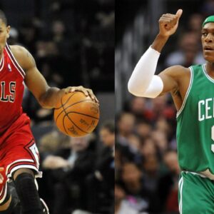 Derrick Rose (L) and Rajon Rondo (R)