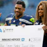 Seattle Seahawks quarterback Russell Wilson (3) and wife Ciara