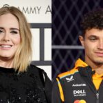 Adele (L) and Lando Norris (R)