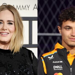 Adele (L) and Lando Norris (R)