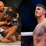 Khamzat Chimaev (L) and Tom Aspinall (R)