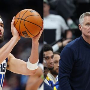 Klay Thompson (L) and Steve Kerr (R)