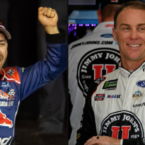Ty Majeski (L) and Kevin Harvick (R).