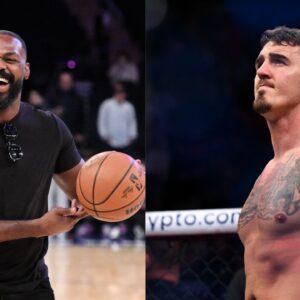 Jon Jones (L), Tom Aspinall (R)