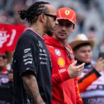 Lewis Hamilton (Mercedes AMG Petronas Formula One Team, Großbritannien, 44), Charles Leclerc (Scuderia Ferrari HP, Monaco, 16) bei der Fahrerparade, MEX, Formel 1 Weltmeisterschaft, Grand Prix von Mexiko City, Autodromo Hermanos Rodriguez