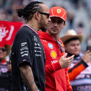 Lewis Hamilton (Mercedes AMG Petronas Formula One Team, Großbritannien, 44), Charles Leclerc (Scuderia Ferrari HP, Monaco, 16) bei der Fahrerparade, MEX, Formel 1 Weltmeisterschaft, Grand Prix von Mexiko City, Autodromo Hermanos Rodriguez