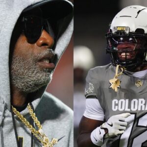Deion Sanders (left) Travis Hunter (right)