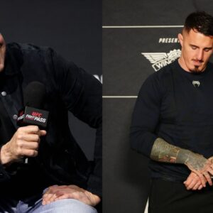 Dana White (L), Tom Aspinall (R)