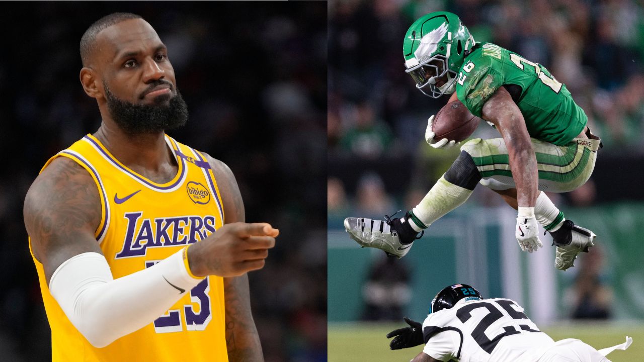 LeBron James (L) and Saquon Barkley (R)