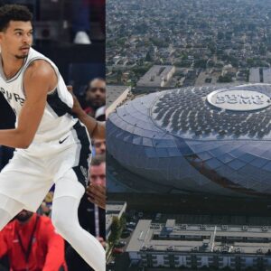 Victor Wembanyama (L) and Intuit Dome (R)