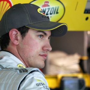 Sprint Cup Series driver Joey Logano (22) during practice for the Bank of America 500 at Charlotte Motor Speedway.