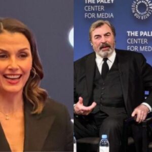 Bridget Moynahan (L) and Tom Selleck (R).