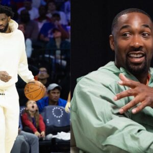 Joel Embiid (L) and Gilbert Arenas (R)