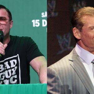 Chael Sonnen (L) and Vince McMahon (R)