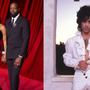 Dwyane Wade and Gabrielle Union (L) and Prince (R)