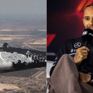IWC Sponsored Fighter Jet (L) and Lewis Hamilton (R)