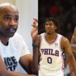 Vince Carter, Tyrese Maxey and Joel Embiid