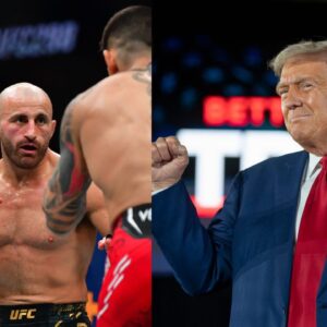 Alexander Volkanovski (L) Donald Trump (R)