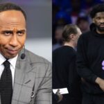Stephen A. Smith(L) and Joel Embiid(R)