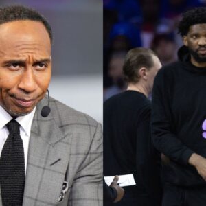 Stephen A. Smith(L) and Joel Embiid(R)