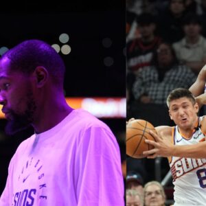 Kevin Durant (L) and Guerschon Yabusele (R)