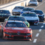 NASCAR Cup Series driver Brad Keselowski (6) leads the field into turn three during the Xfinity 500 at Martinsville Speedway.