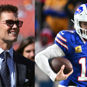 Tom Brady (L) and Josh Allen (R)