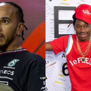 Lewis Hamilton (L) and Tyler, The Creator (R)