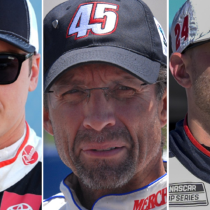 (L-R) Christopher Bell, Kyle Petty and William Byron