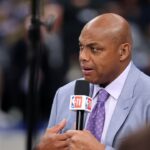 NBA TV analyst Charles Barkley talks on set before game three of the 2024 NBA Finals between the Boston Celtics and the Dallas Mavericks at American Airlines Center.