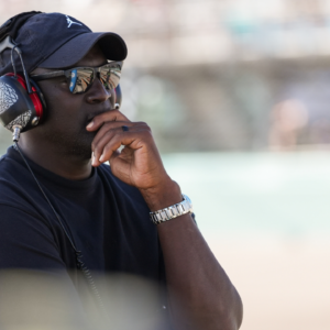 23XI team owner Michael Jordan watches during the Straight Talk Wireless 400 at Homestead-Miami Speedway.