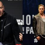 Dana White (L), Ronda Rousey (R)