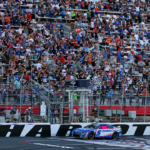 NASCAR Cup Series driver Kyle Larson (5) wins the Bank of America ROVAL 400 at Charlotte Motor Speedway Road Course.