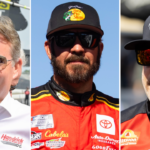 (L-R) NASCAR Cup Series drivers Jeff Gordon, Martin Truex Jr. and Tony Stewart