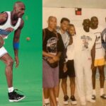Michael Jordan on Space Jam's Set (L) and Jordan Dome's Pickup game gathering (R)