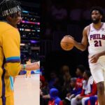 Dwight Howard (L) and Joel Embiid (R)