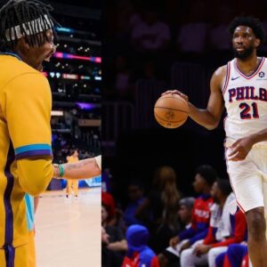 Dwight Howard (L) and Joel Embiid (R)