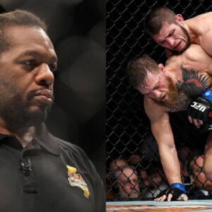 Herb Dean (L), Conor vs. Khabib (R)