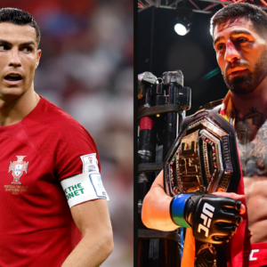 Cristiano Ronaldo and Ilia Topuria.