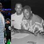 Shaquille O'Neal (L) and Phillip Harrison and Lucille O'Neal with young Shaq (R)