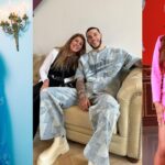 LaMelo Ball (L), Lonzo and Tina Ball (c), and Angel Reese (R)