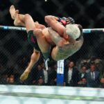 Charles Oliveira and Michael Chandler meet in the octagon for a 3-round bout for UFC309 - Jones vs Miocic at Madison Square Garden on November 16, 2024 in New York City, NY