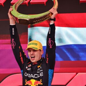 MOTORI - Formula 1 - Formula 1 Lenovo Grande Premio de Sao Paulo 2024 - Race Max Verstappen (NED) - Oracle Red Bull Racing - Red Bull RB20 - Honda RBPT on the podium after the Formula 1 Lenovo Grande Premio de Sao Paulo 2024,