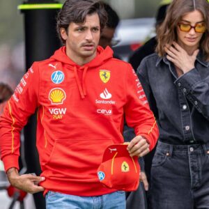 Formel 1 GP Mexico Mexico City. Carlos Sainz 55, Scuderia Ferrari und Partnerin Rebecca Donaldson