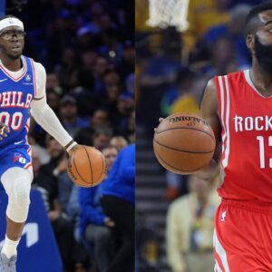 Reggie Jackson (L) and James Harden (R)