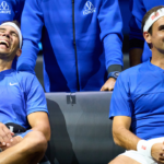 Roger Federer (SUI) (R) and Rafael Nadal (ESP)