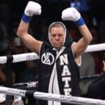 Nate Diaz steps in the ring for his 8-round main-event Cruiserweight bout at Paul vs Diaz at American Airlines Center on August 5, 2023 in Dallas, Texas.