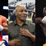 Gervonta Davis (L), Mike Tyson (C), and Terence Crawford (R)