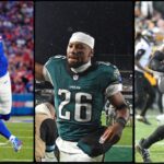 James Cook, Saquon Barkley and Derrick Henry.