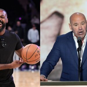 Jon Jones (L) and Dana White (R)